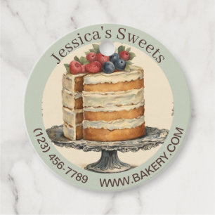 Elegant Dessert Bakery Baker Caterer Cupcoa Cake Gåvor Etiketter