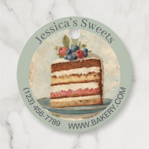 Elegant Dessert Bakery Baker Caterer Cupcoa Cake Gåvor Etiketter