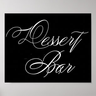 Elegant Dessert Pub White-skript Vågräts signatu Poster