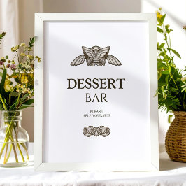 Elegant dessertbarbordskylt med stenelement poster