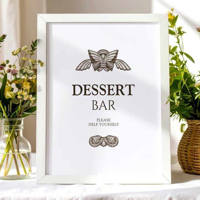 Elegant dessertbarbordskylt med stenelement poster (Skapare uppladdad)