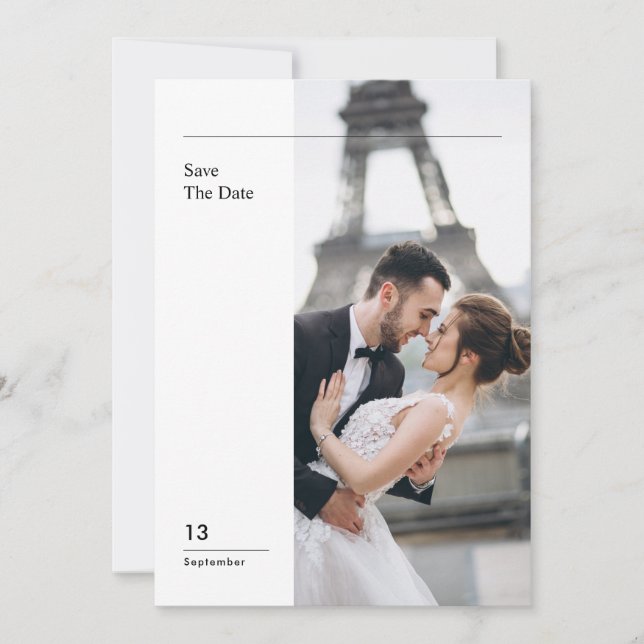 Elegant Destination Wedding Photo Save The Date Inbjudningar (Framsida)