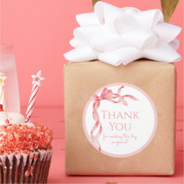 Elegant Det är en Rosa Bow Baby Shower Runt Klistermärke
