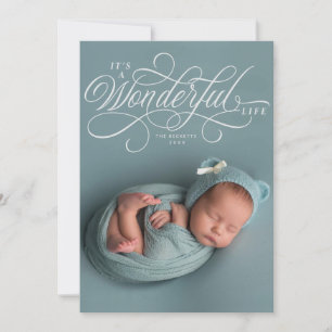 Elegant Det är ett underbart liv manus foto design Inbjudningar