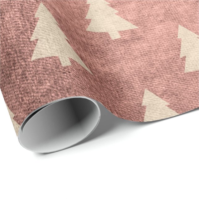 Elegant, det moderna ro guld Julgran mönster Presentpapper (Rullad Hörn)