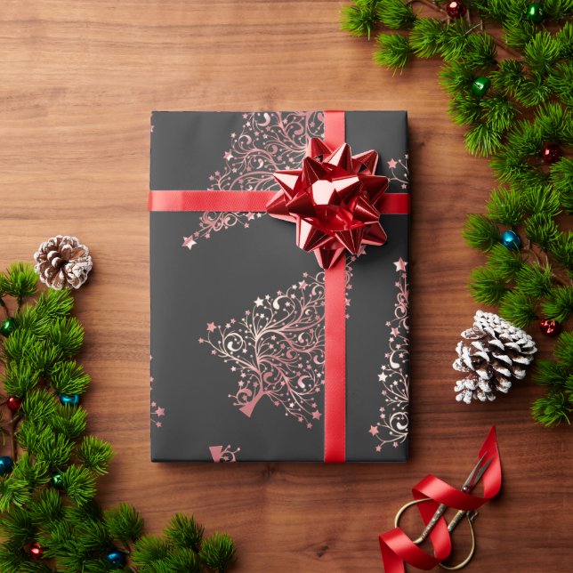 Elegant, det moderna ro guld Julgran mönster Presentpapper (Julgåva)