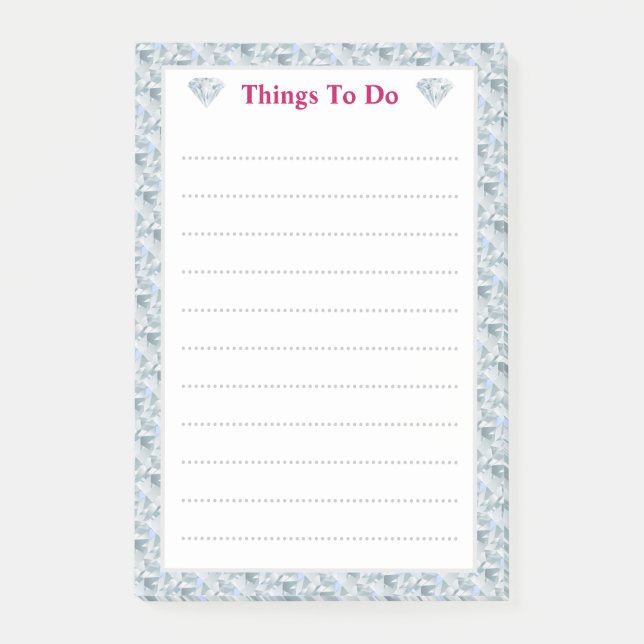 Elegant diamant abstrakt mönster Linjerad Post-it Block (Framsida)