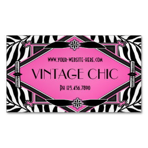 Elegant diamant för rosor för vintagesebraart d visitkortmagnet