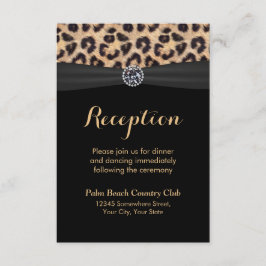 Elegant Diamant Leopard Bröllopsmottagning Inbjudningar