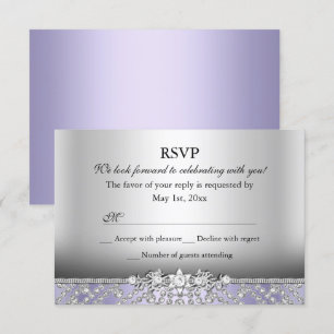 Elegant Diamant Lila RSVP Inbjudningar