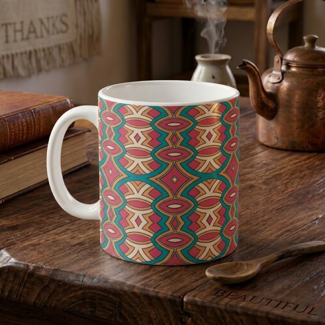 Elegant diamant- och oval symmetri kaffemugg (Skapare uppladdad)