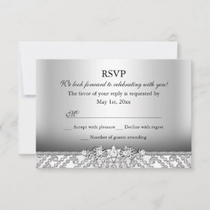 Elegant diamant silver RSVP OSA Kort