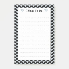 Elegant diamantmönster Linjerade saker att göra Post-it Block