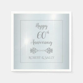 Elegant Diamond 60:e Bröllop-årsdagen Party Pappersservett
