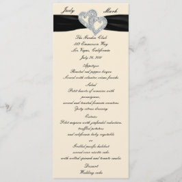 Elegant Diamond Black Menu Card Meny