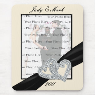 Elegant Diamond Black Ribbon Mouse Pad Musmatta