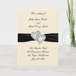 Elegant Diamond Black Ribbon Program Card