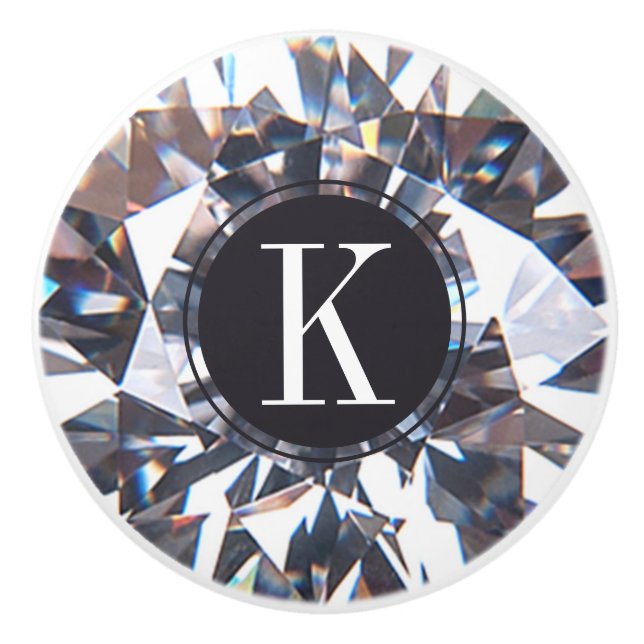 Elegant Diamond Crystal Monogram Knopp (Framsidan)