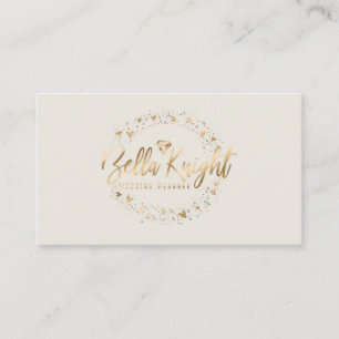 Elegant Diamond Faux Gold Foil Company Logotyp Visitkort