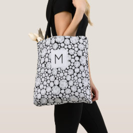Elegant Diamond Gems Monogram INITIAL Bling Glam Tygkasse