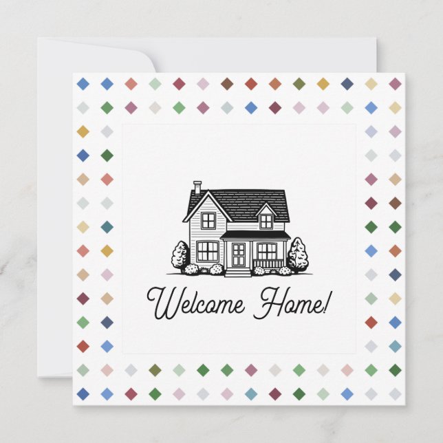 Elegant Diamond Geometric Mönster Artistic Julkort (Framsida)