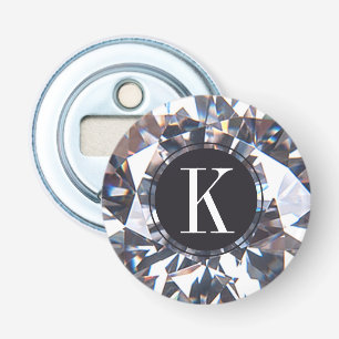 Elegant Diamond Gnistra Crystal Monogram Flasköppnare
