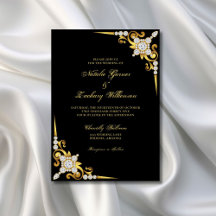 Elegant Diamond Guld Black Bröllop