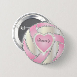 Elegant Diamond Heart Rosa Volleyball Knapp