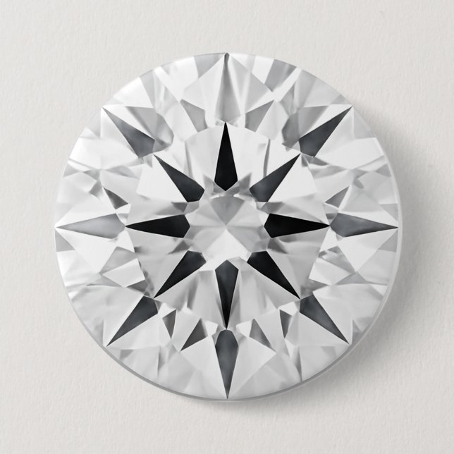 Elegant Diamond Inspired 3" Button - Custom Design Knapp (Framsida)