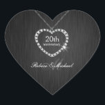 Elegant Diamond Necklace bröllop-årsdagen Hjärtformat Klistermärke<br><div class="desc">Elegant Black Diamond Bröllop-årsfirman.</div>