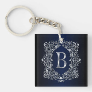 Elegant Diamond Ornate Ram Initial B