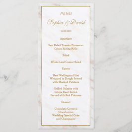 Elegant Diamond Ro Guld Marble Bröllop Meny