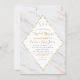 Elegant Diamond Ro Guld Marble Möhippa Inbjudningar