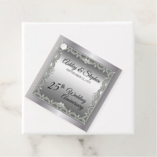 Elegant Diamonds 25:e Bröllop-årsdagen Gåvor Etiketter