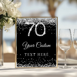 Elegant Diamonds 70-årsfirande Bordsskylt Poster