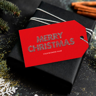 Elegant Diamonds God jul Business Red Presentetikett