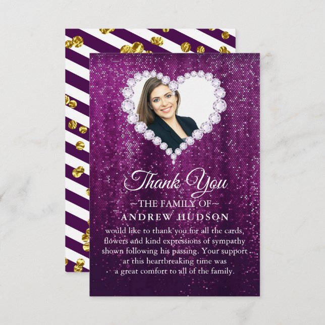 Elegant Diamonds Lila Begravt tackkort Tack Kort (Fram/baksida)