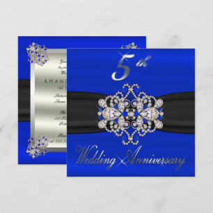 Elegant Diamonds Sapphire 5:e Bröllop-årsdagen Inbjudningar