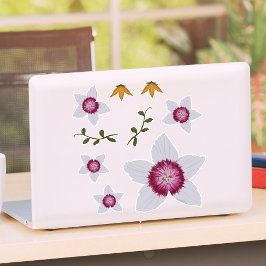 Elegant Dianthus Hand Drawn Blommigt Botanical Klistermärken