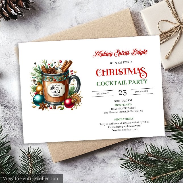 Elegant digital julcocktail-fest firande inbjudan (Elegant digital holiday cocktails party invitation

)
