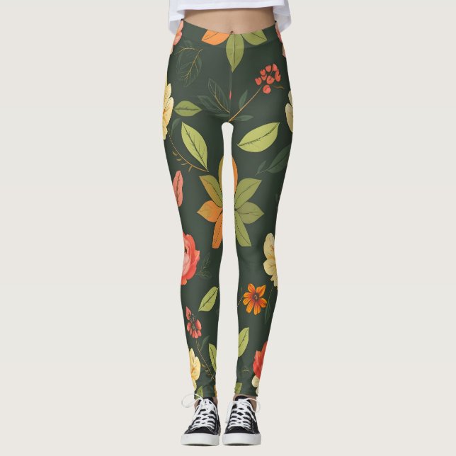 Elegant Digital Print Leggings (Framsida)
