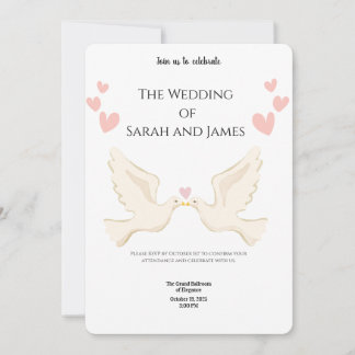 Elegant Digital Wedding Invitations | Modern, Flor Inbjudningar
