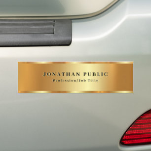 Elegant Din Anpassade Textmall Svart & Guld Bildekal