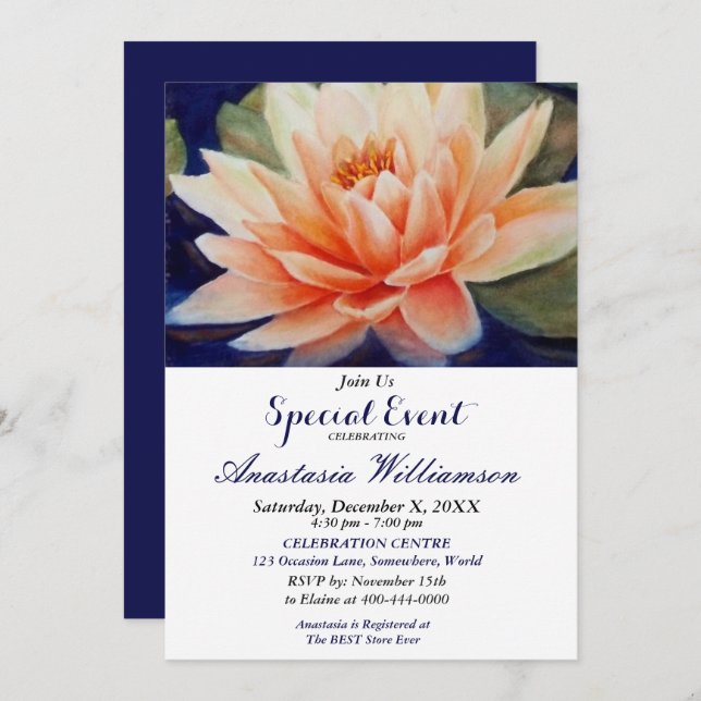 ELEGANT DINERBUD INVITATION INBJUDNINGAR (Fram/baksida)