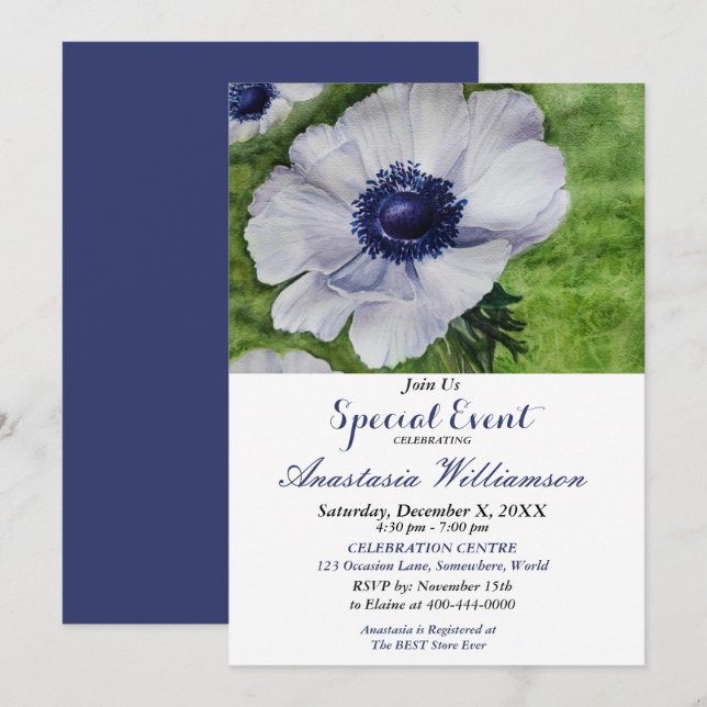 ELEGANT DINERINVITATION INBJUDNINGAR (Fram/baksida)