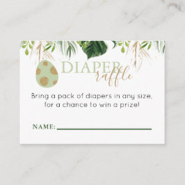 Elegant Dinosaur Diaper Raffle-inbjudan Infoga Tilläggskort