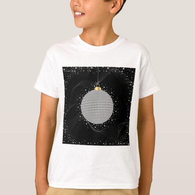 Elegant Disco Ball Christmas Ornament T Shirt (Framsida)