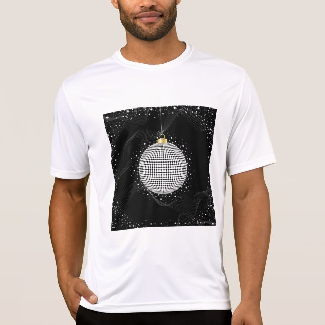 Elegant Disco Ball Christmas Ornament T Shirt (Framsida)