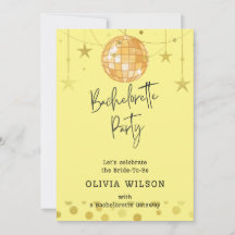 Elegant Disco Boll Bachelorette-partiets inbjudan