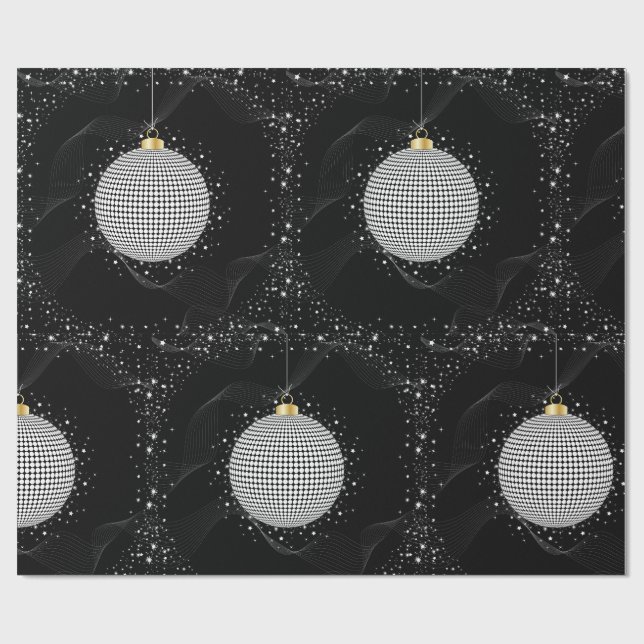 Elegant Disco Boll Jul Ornament Presentpapper (Platt)
